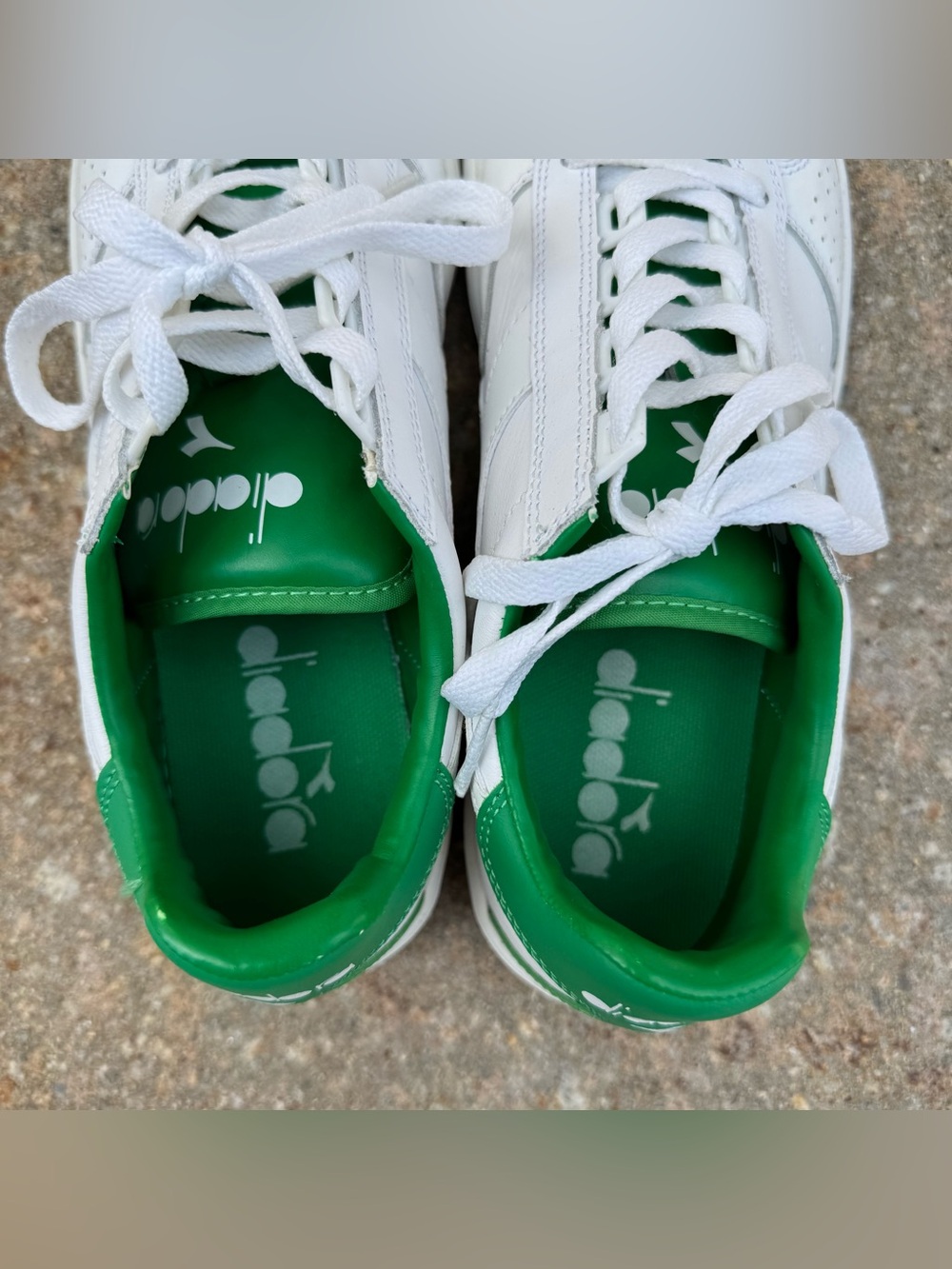 Diadora B Elite Italia Sport Shies Men Size 8 US White Leather Sneakers Italy - Picture 7 of 9